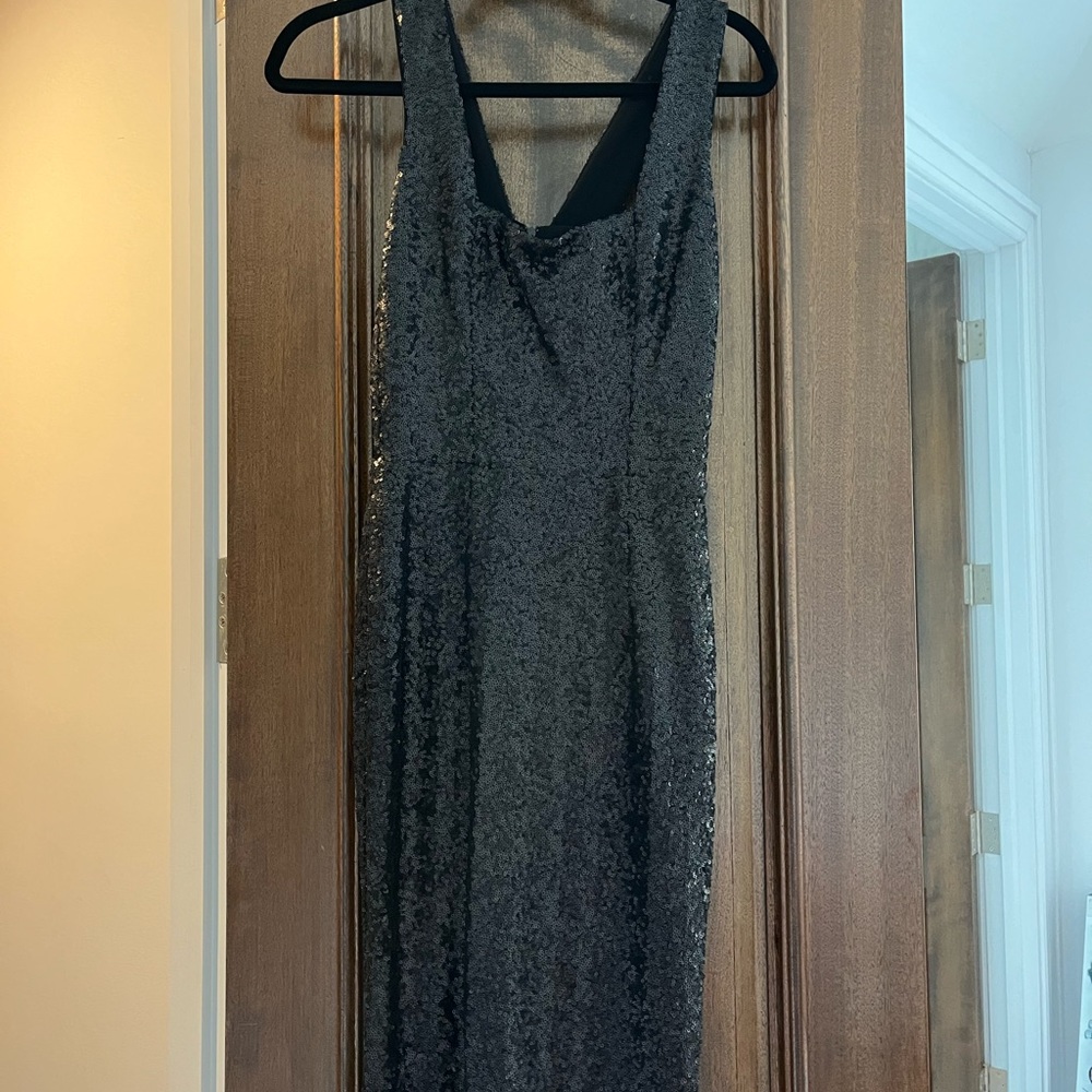 Dress the Population Raven Black Sequin Evening Dress